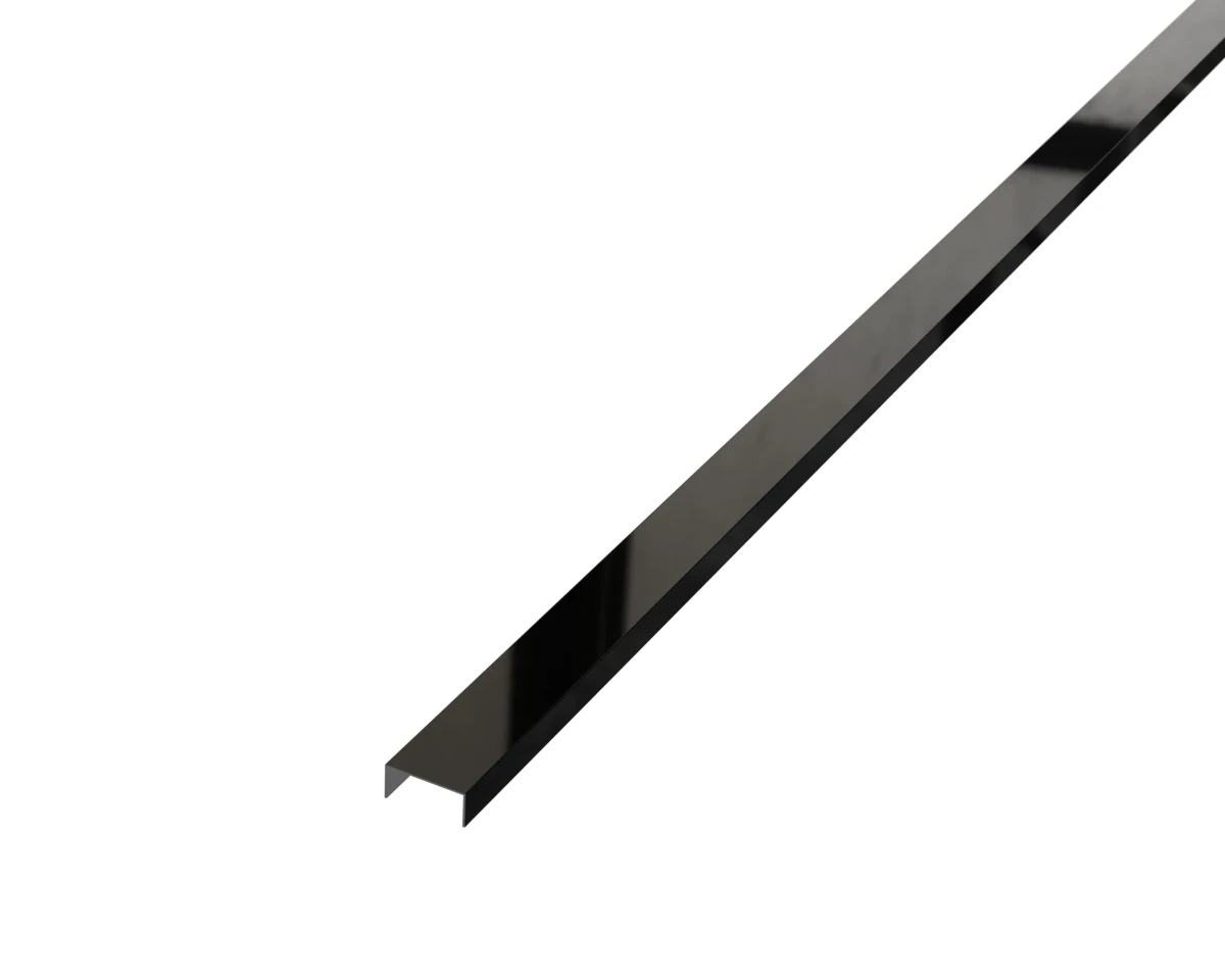 PROFIL METALOWY REKTYFIKOWANY U CZARNY BLACK POŁYSK POLER – dekoracyjne do wnętrz – Szklane Mozaiki