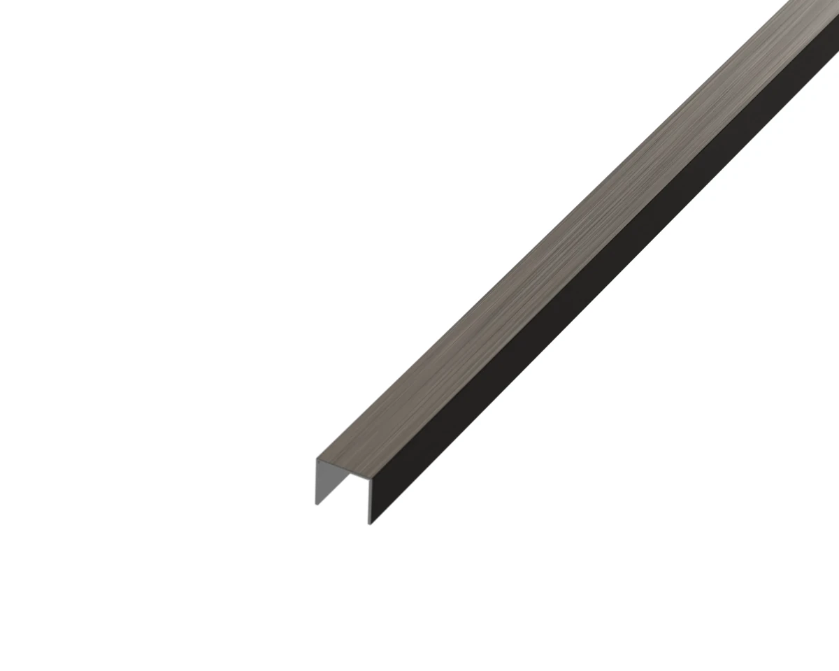 PROFIL METALOWY REKTYFIKOWANY U GUNMETAL – dekoracyjne do wnętrz – Szklane Mozaiki