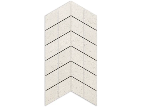 MOZAIKA GRESOWA DOUBLE CHEVRON PORTO CREMA CARVING