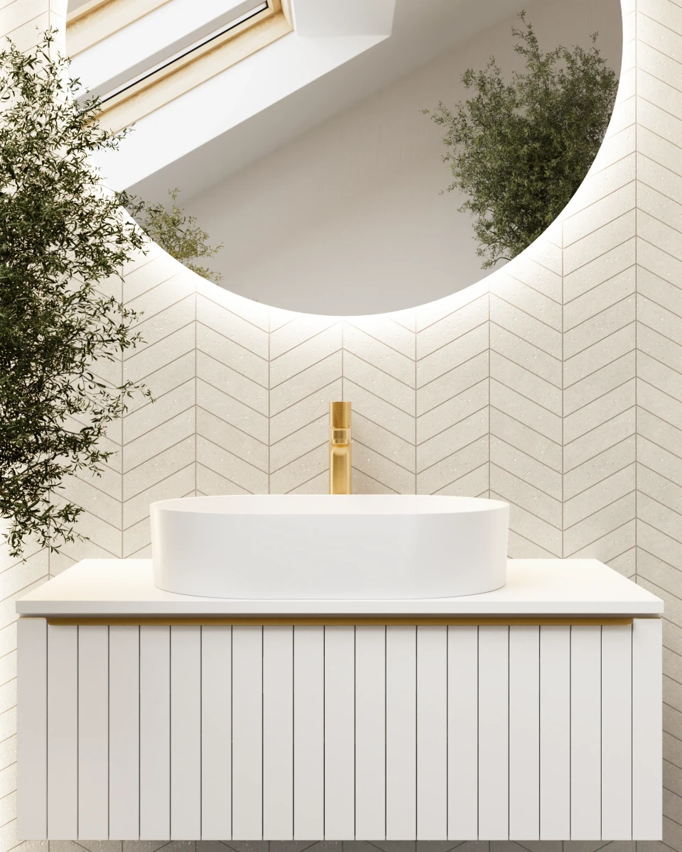 MOZAIKA GRESOWA CHEVRON JODEŁKA PORTO CREMA CARVING  – dekoracyjne do wnętrz – Szklane Mozaiki