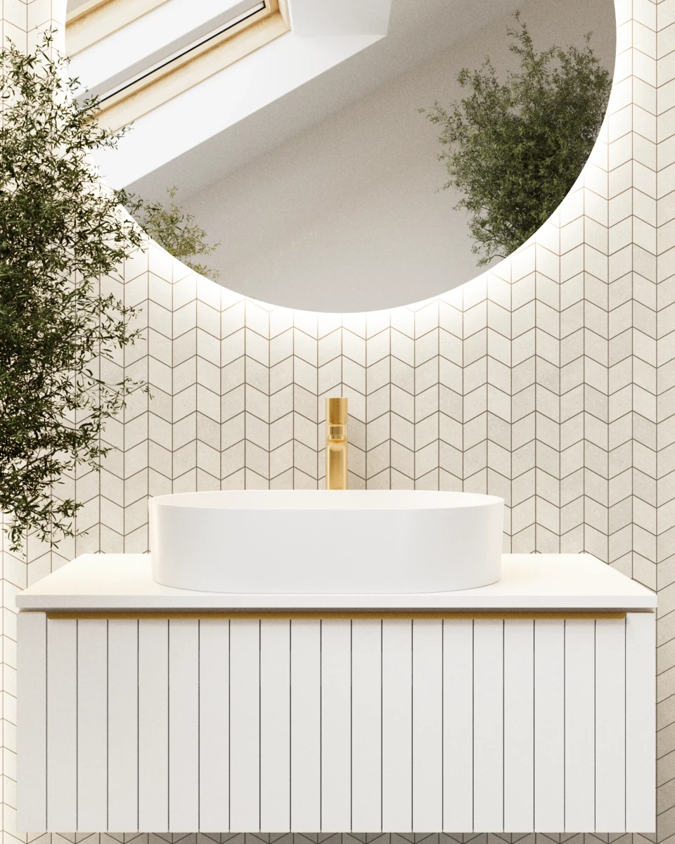 MOZAIKA GRESOWA DOUBLE CHEVRON PORTO CREMA CARVING – dekoracyjne do wnętrz – Szklane Mozaiki
