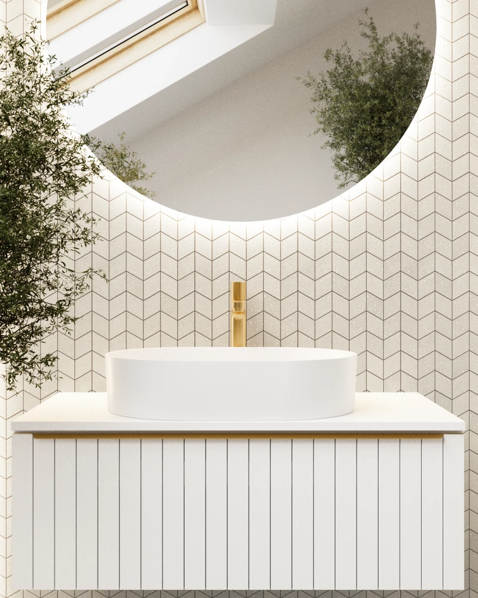MOZAIKA GRESOWA CHEVRON ROMB PORTO CREMA CARVING – dekoracyjne do wnętrz – Szklane Mozaiki