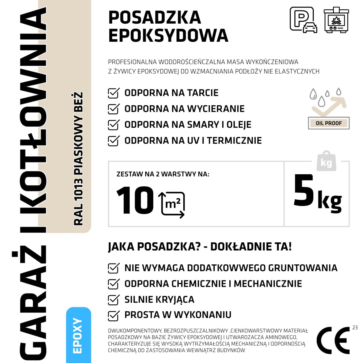 Żywica epoksydowa na posadzkę garaż zestaw na 10m2 ral 7035 jasny szary - szklanemozaiki.pl