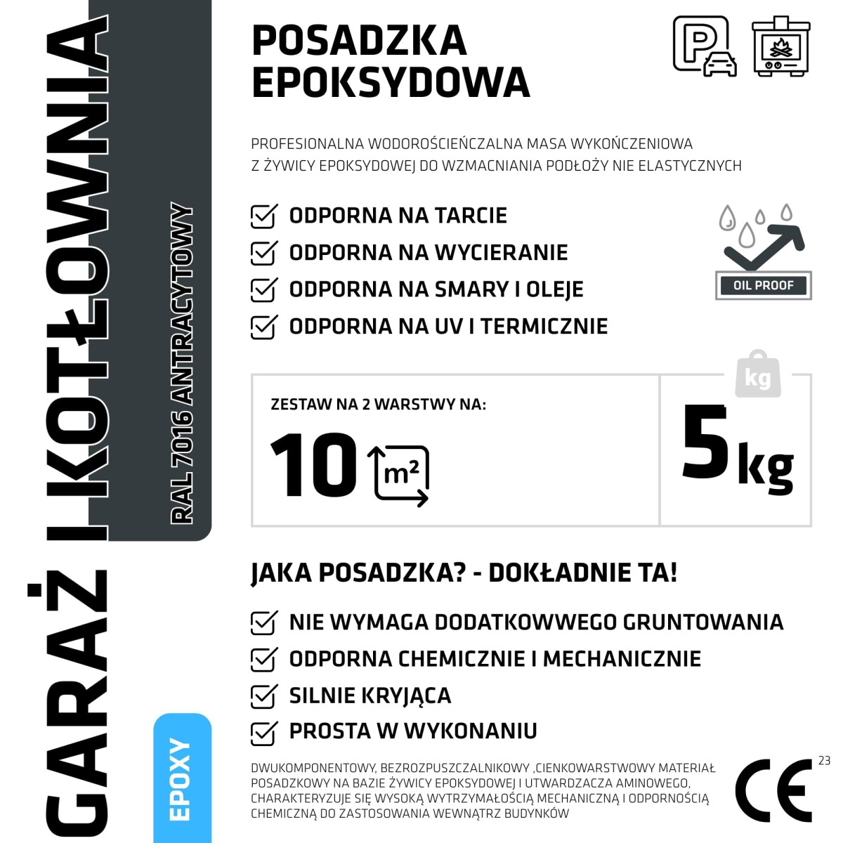 Żywica epoksydowa na posadzkę garaż zestaw na 10m2 ral 7035 jasny szary - szklanemozaiki.pl