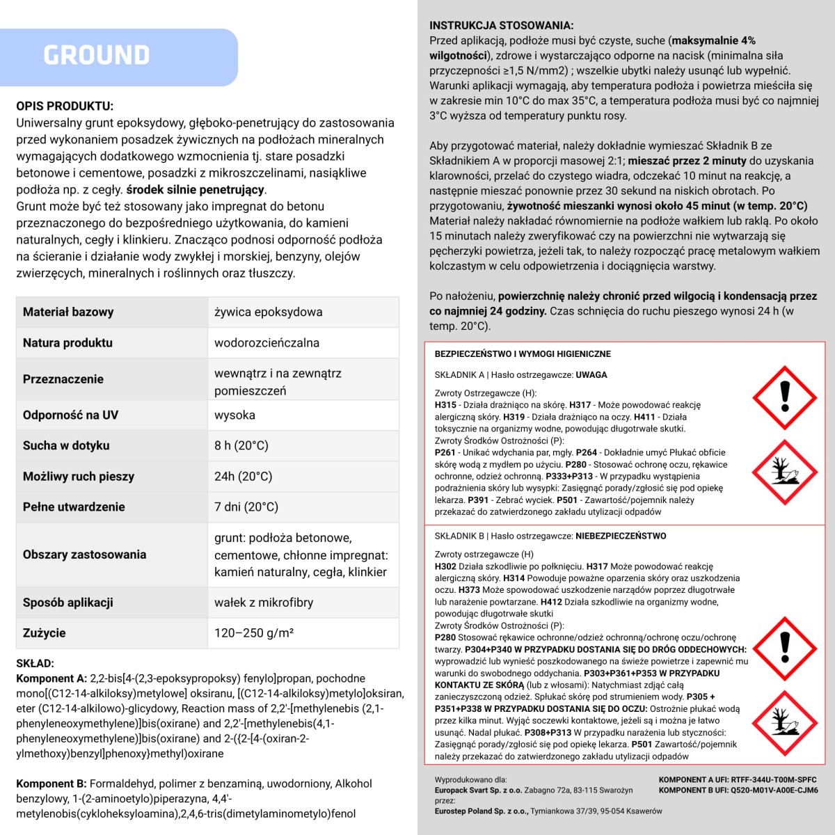 GRUNT IMPREGNAT EPOKSYDOWY POD POSADZKĘ - 4kg - ZESTAW NA 10m2 – dekoracyjne do wnętrz – Szklane Mozaiki