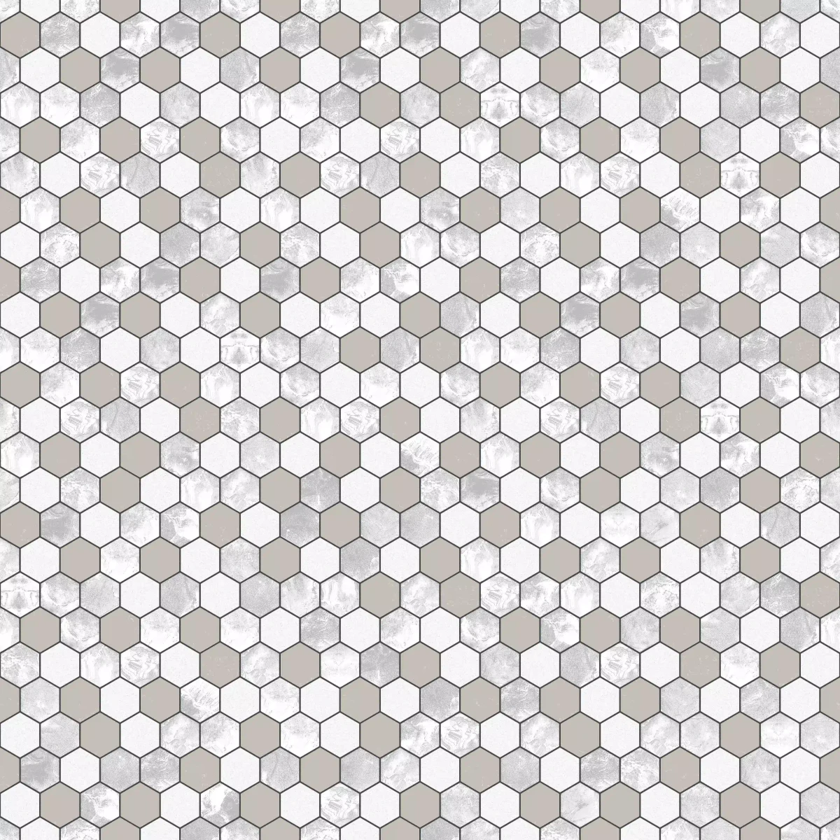 Mozaika ceramiczna Heksagon Volcano Gold White - szklanemozaiki.pl