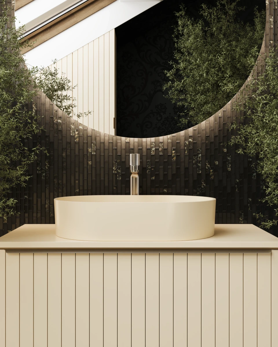 Mozaika ceramiczna Heksagon Volcano Gold White - szklanemozaiki.pl