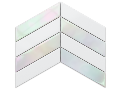 MOZAIKA CERAMICZNA JODEŁKA CHEVRON HOLO WHITE