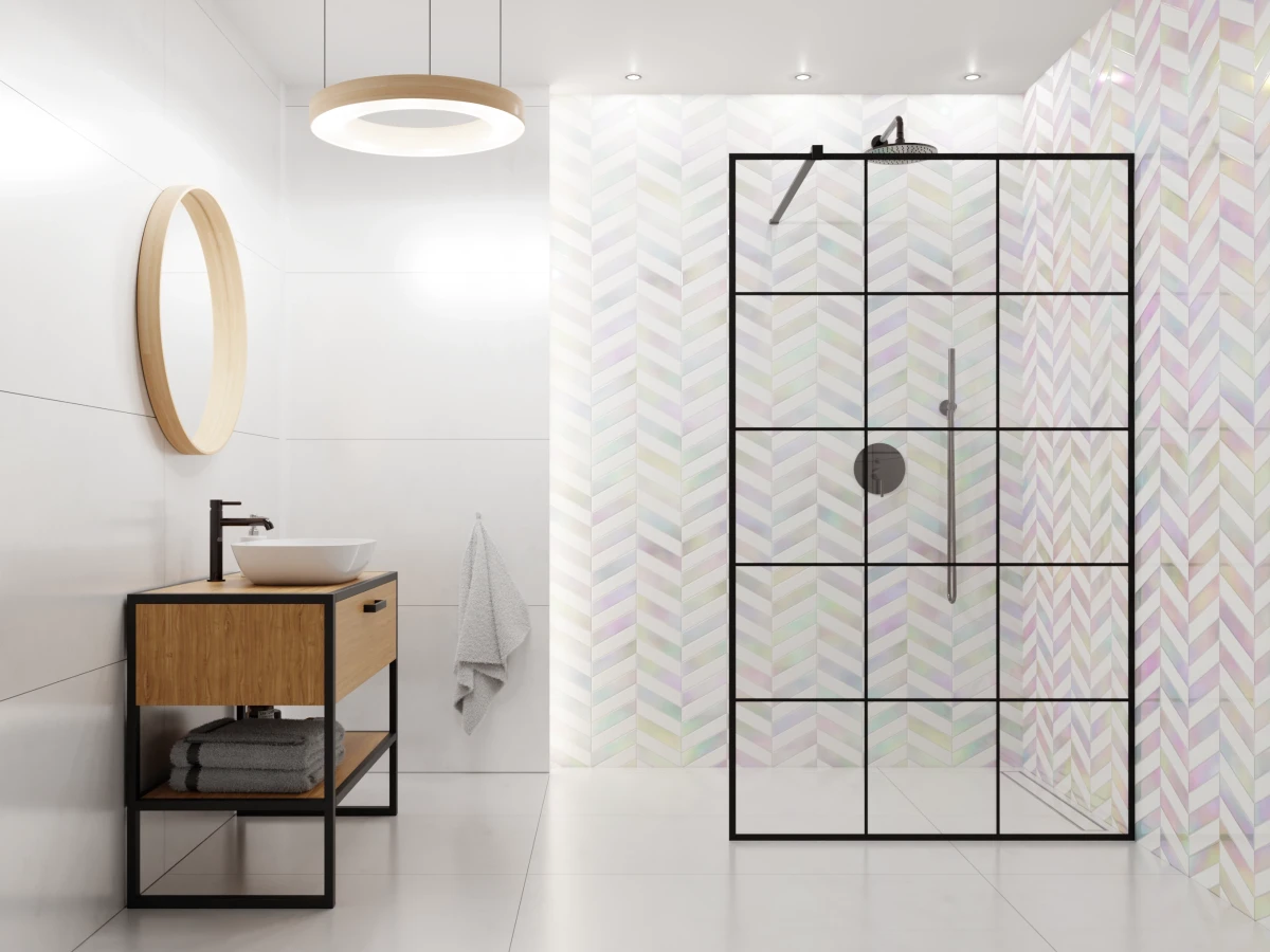 MOZAIKA CERAMICZNA JODEŁKA CHEVRON HOLO WHITE – dekoracyjne do wnętrz – Szklane Mozaiki