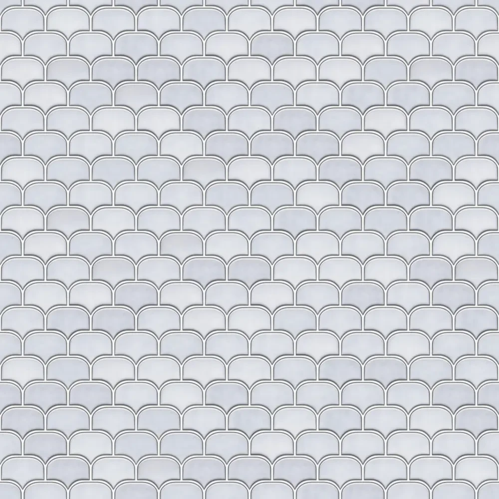 MOZAIKA SZKLANA DRAGON SCALE LIGHT GREY  – dekoracyjne do wnętrz – Szklane Mozaiki