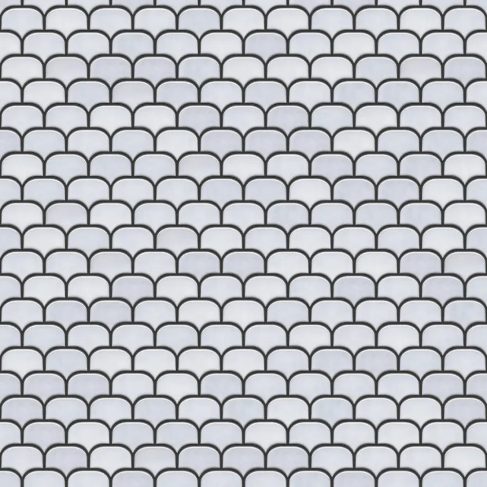 MOZAIKA SZKLANA DRAGON SCALE LIGHT GREY  – dekoracyjne do wnętrz – Szklane Mozaiki