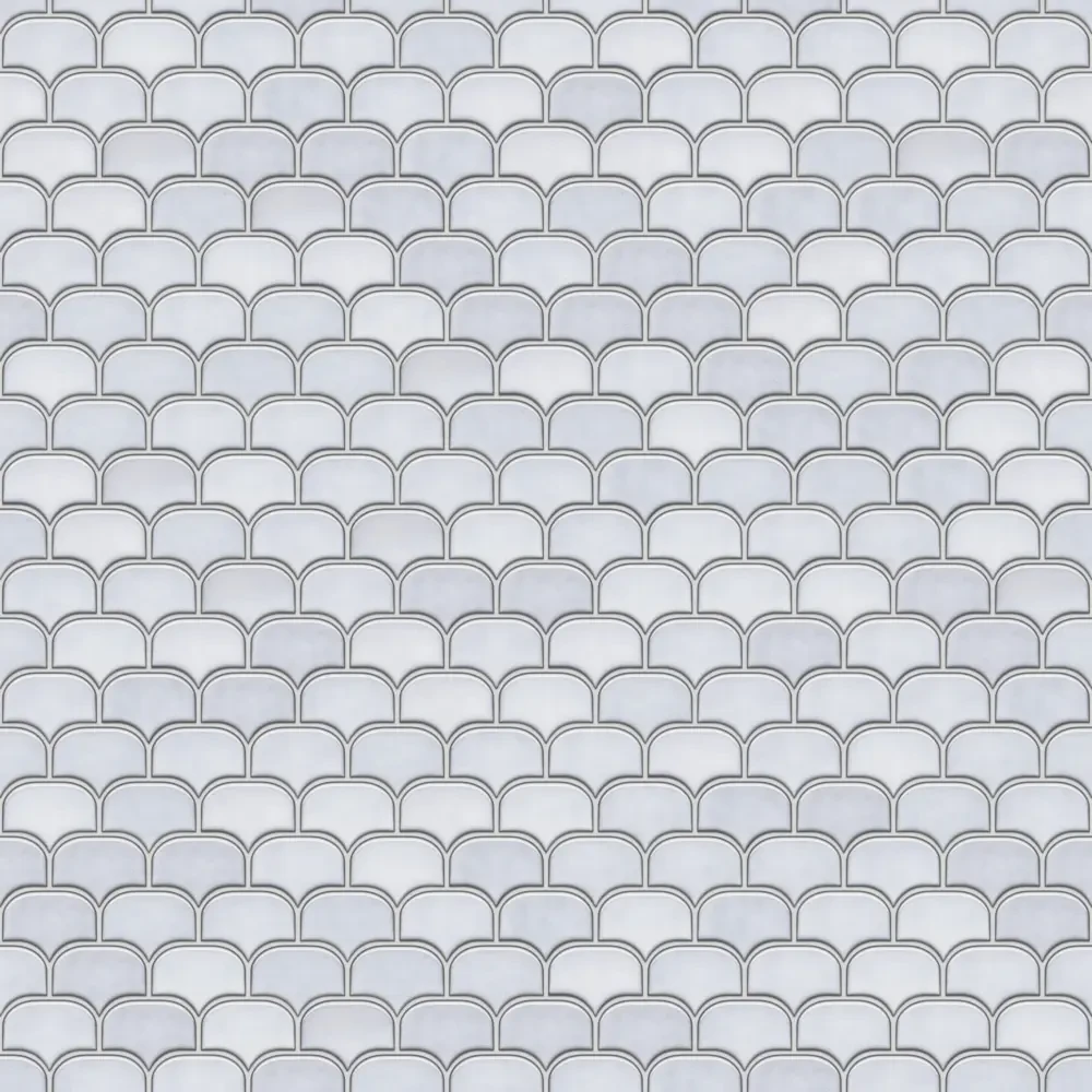 MOZAIKA SZKLANA DRAGON SCALE LIGHT GREY  – dekoracyjne do wnętrz – Szklane Mozaiki