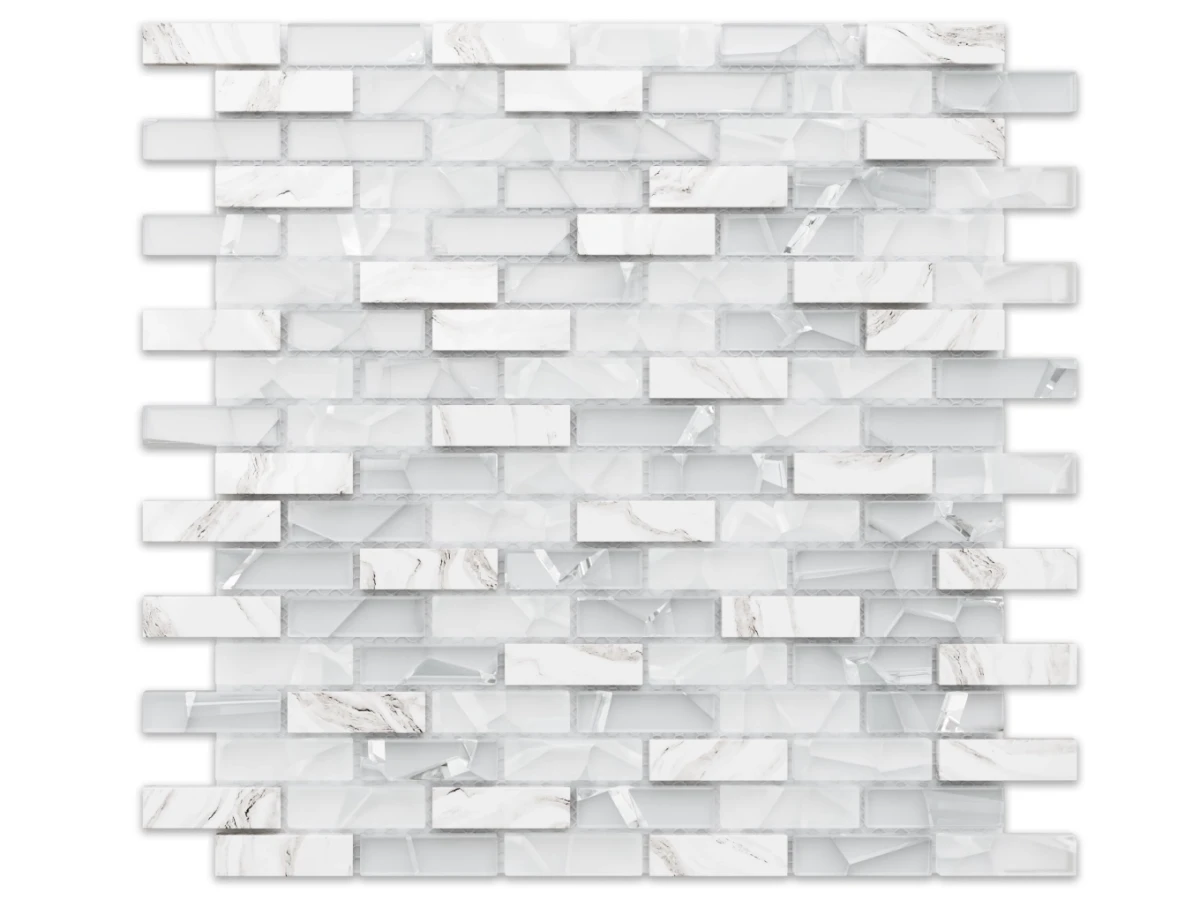 Mozaika ceramiczna Heksagon Volcano Gold White - szklanemozaiki.pl