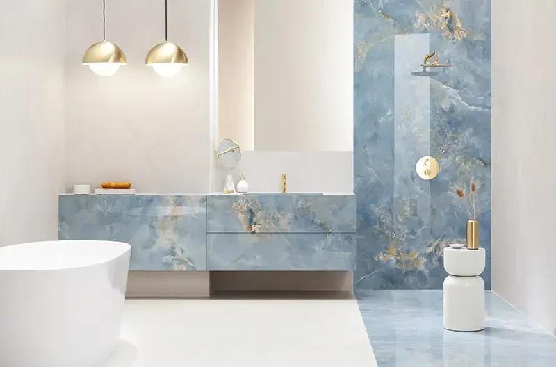 Tubądzin Aquamarine Blue POL 59,8x59,8  – dekoracyjne do wnętrz – Szklane Mozaiki