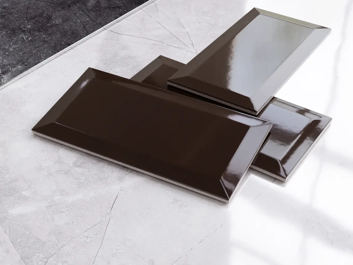 PŁYTKA ŚCIENNA METRO CHOCOLATE CZEKOLADOWA POLER 10x20 gat. I – dekoracyjne do wnętrz – Szklane Mozaiki