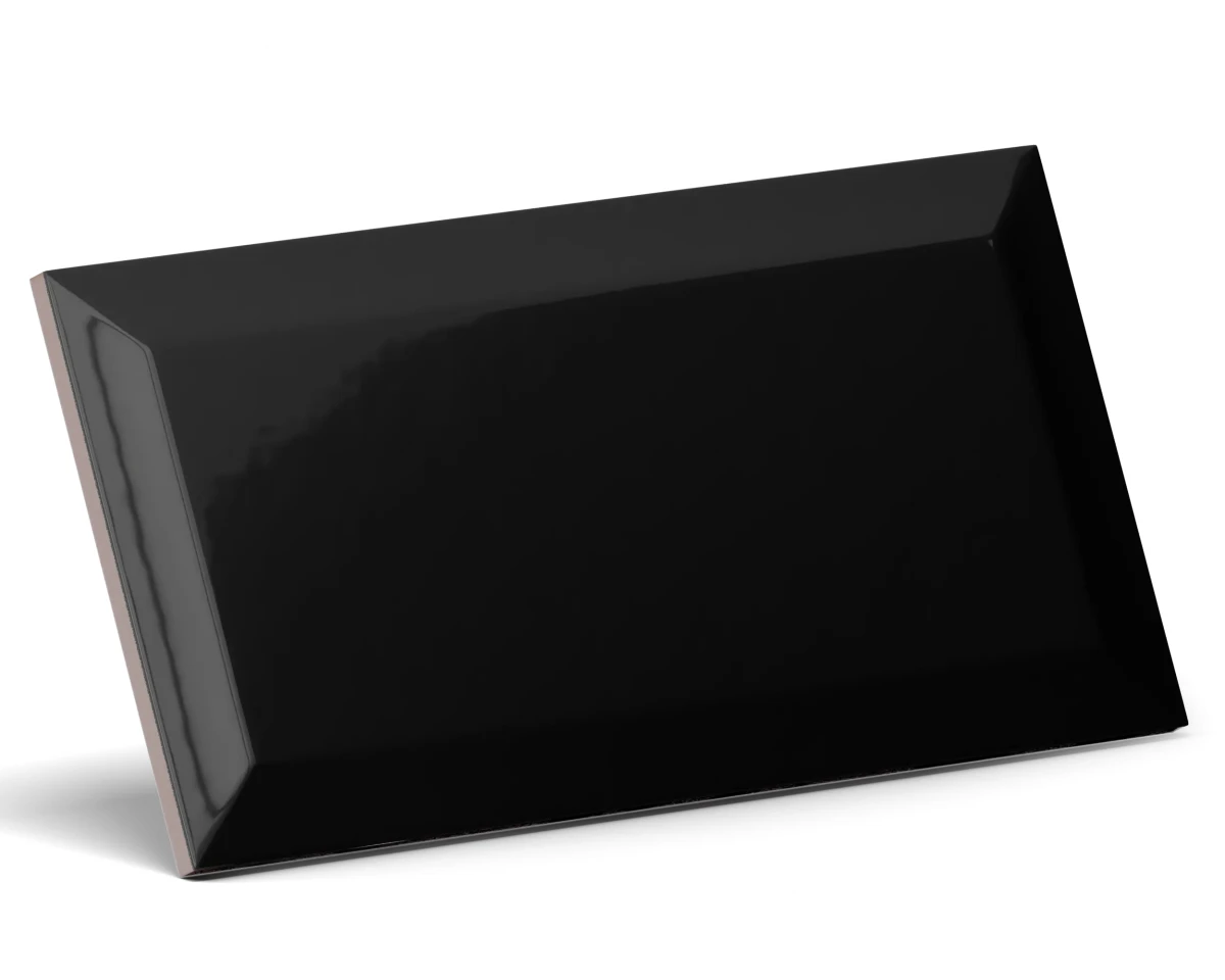 PŁYTKA ŚCIENNA METRO BLACK CZARNA POLER 10x20 gat. I – dekoracyjne do wnętrz – Szklane Mozaiki