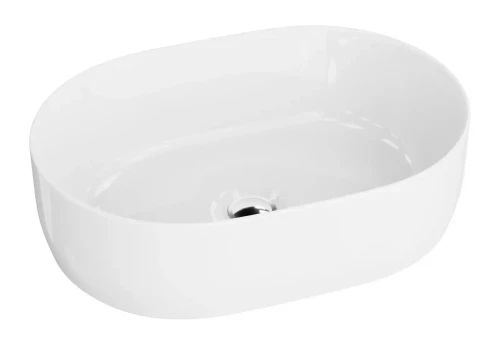 Umywalka nablatowa Grande Oval – owalna, biały połysk 535x315