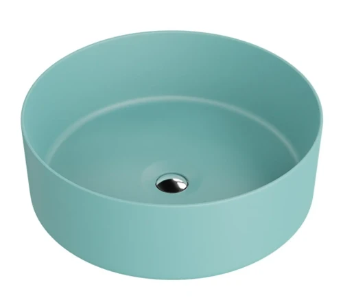 Umywalka nablatowa Agua Mint – Okrągła, zielona 370x370 mm