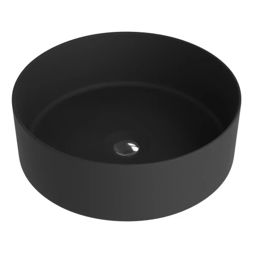 Umywalka nablatowa Agua Black – Okrągła, czarny 370x370 mm 