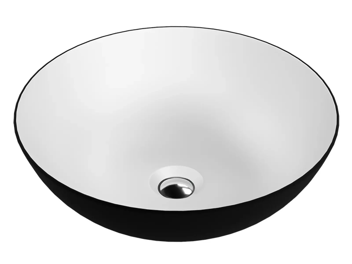 Umywalka nablatowa Narciso Black/White 40×40 – czarno-biała mat