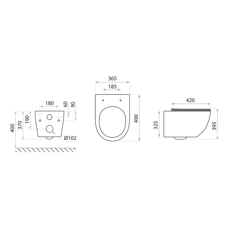 Miska WC wisząca Sento 3.0 49×36,5 – bezrantowa biała