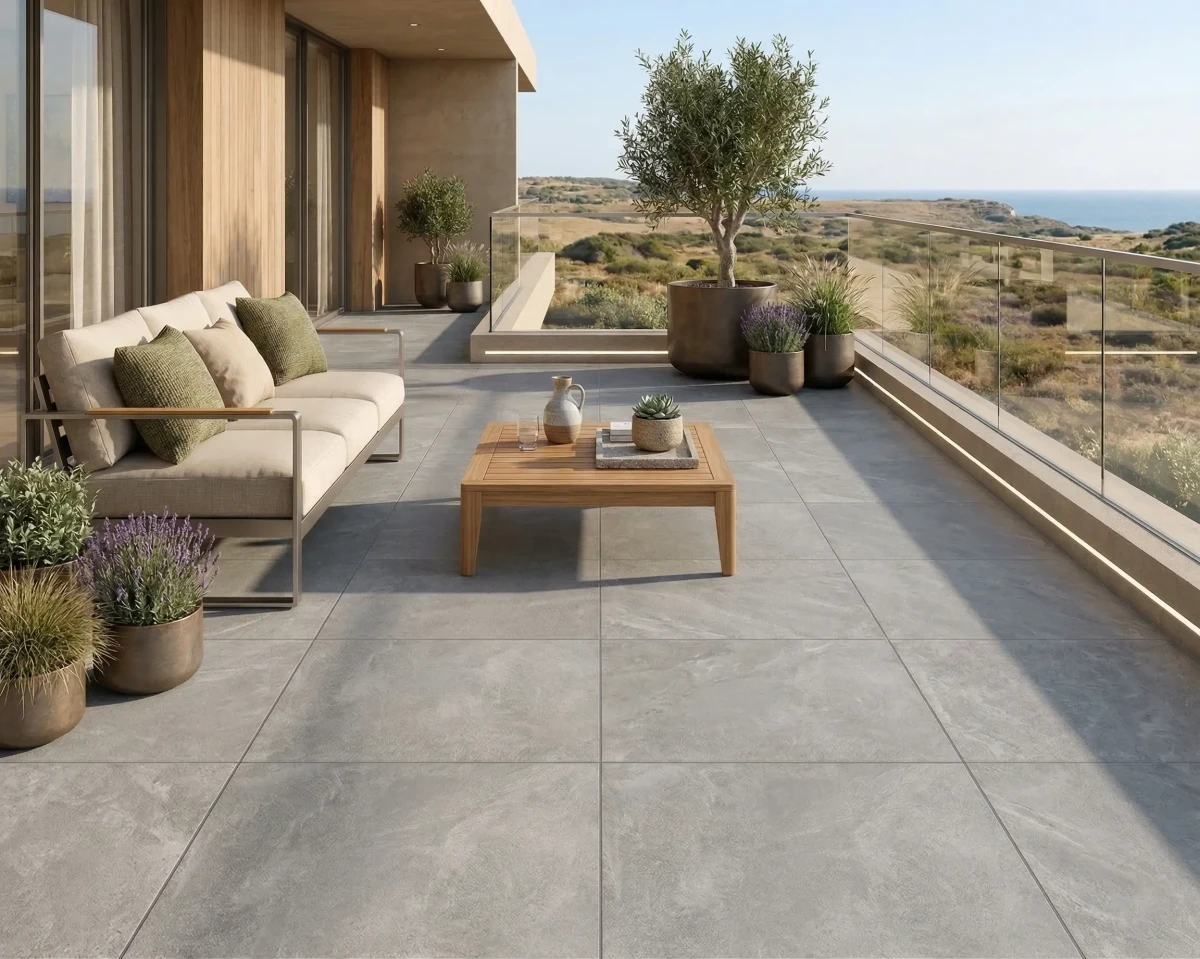 Płytka tarasowa Paladio Grey 2 cm 80x80 cm R11 – gres zewnętrzny