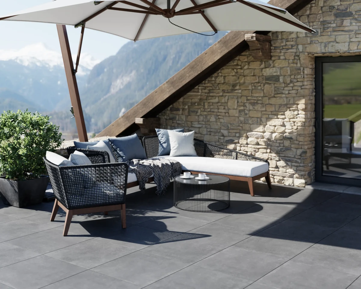 Płytka tarasowa Paladio Grey 2 cm 60x60 cm R11 – gres zewnętrzny