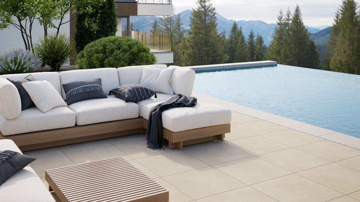 Płytka tarasowa RAVELLO SAND 2 cm 100x100 cm R11 – gres zewnętrzny