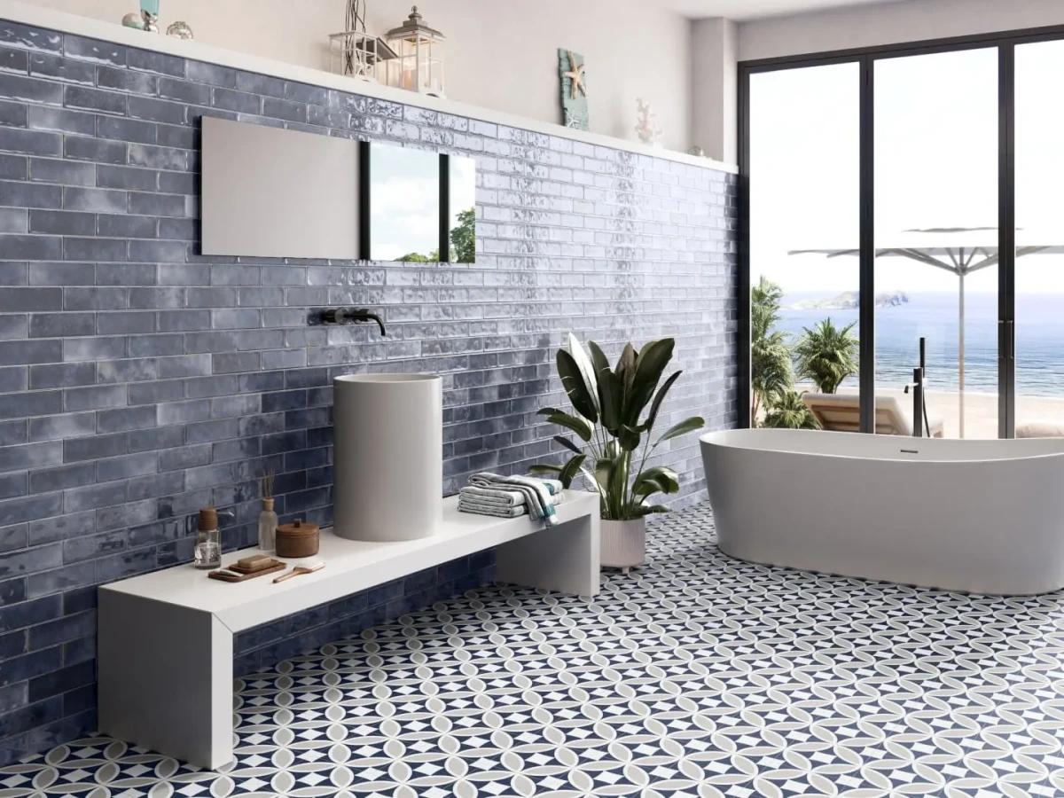 PŁYTKI ŚCIENNE EL BARCO VOGUE DENIM 6,5 cm x 20 cm – dekoracyjne do wnętrz – Szklane Mozaiki