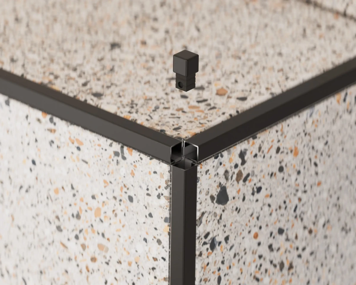 PROFIL NAROŻNY Q CZARNY MATOWY – dekoracyjne do wnętrz – Szklane Mozaiki