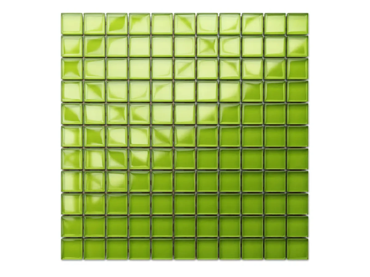 MOZAIKA SZKLANA ZIELONA GREEN 30x30cm 8mm – dekoracyjne do wnętrz – Szklane Mozaiki