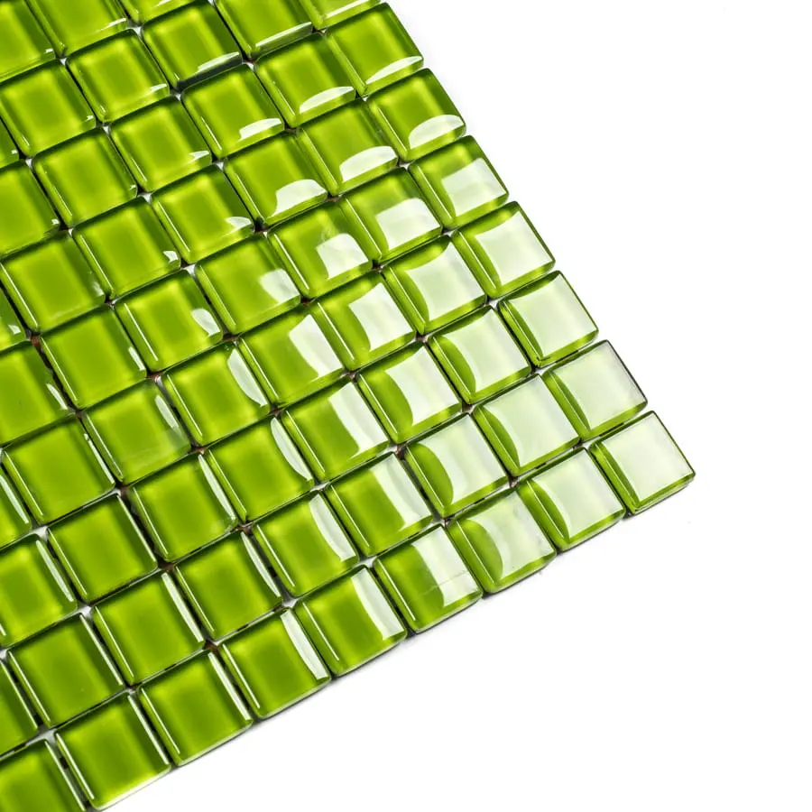 MOZAIKA SZKLANA ZIELONA GREEN 30x30cm 8mm – dekoracyjne do wnętrz – Szklane Mozaiki