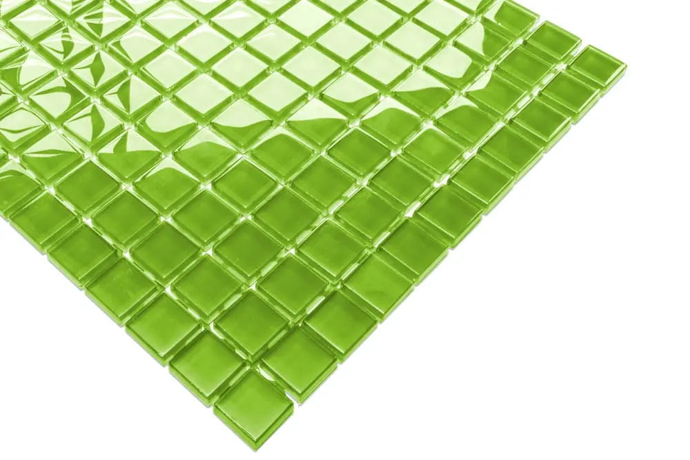 MOZAIKA SZKLANA ZIELONA GREEN 30x30cm 8mm – dekoracyjne do wnętrz – Szklane Mozaiki