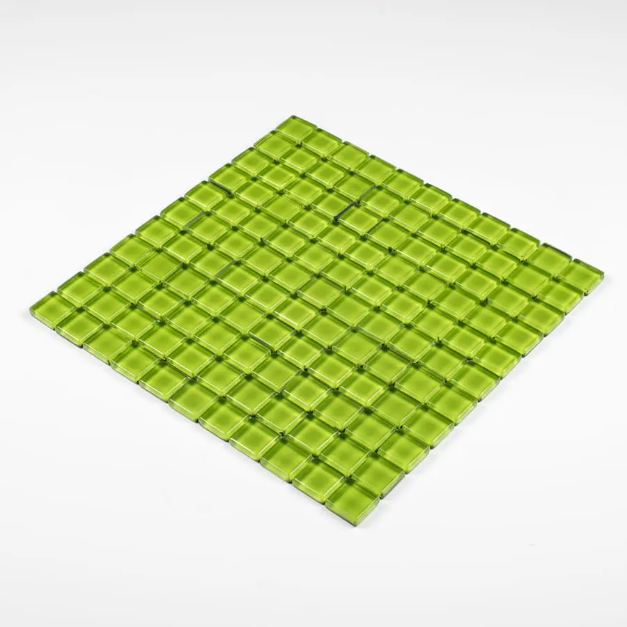 MOZAIKA SZKLANA ZIELONA GREEN 30x30cm 8mm – dekoracyjne do wnętrz – Szklane Mozaiki