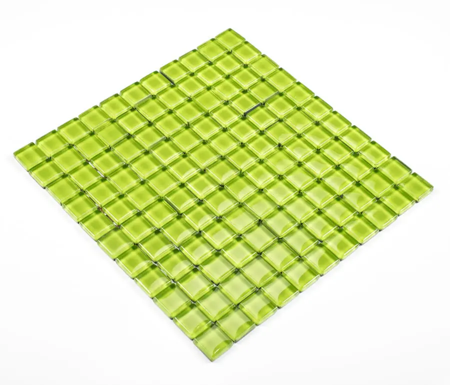 MOZAIKA SZKLANA ZIELONA GREEN 30x30cm 8mm – dekoracyjne do wnętrz – Szklane Mozaiki