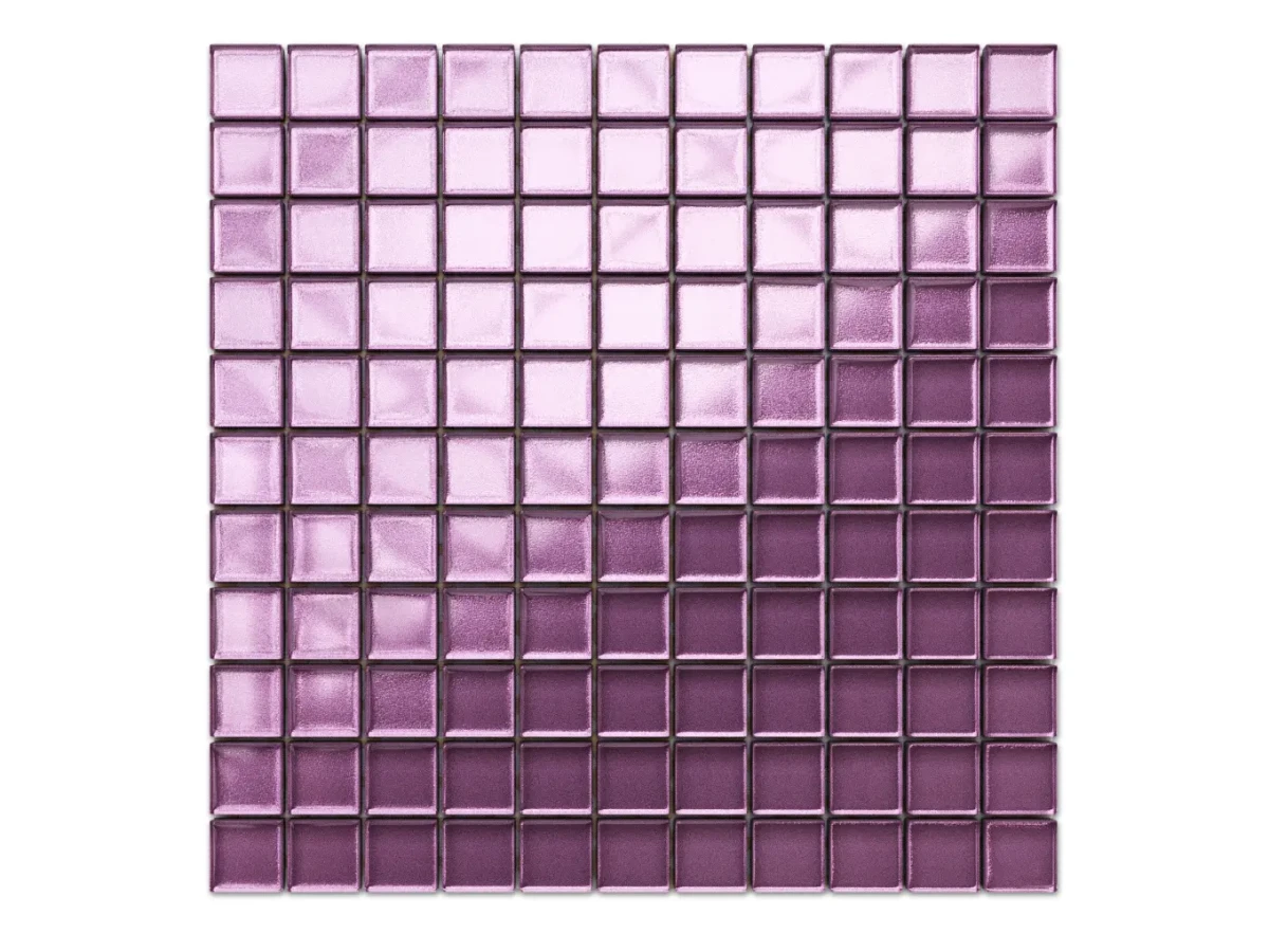MOZAIKA SZKLANA RÓŻOWA WRZOS METALIK 30x30cm 8mm – dekoracyjne do wnętrz – Szklane Mozaiki
