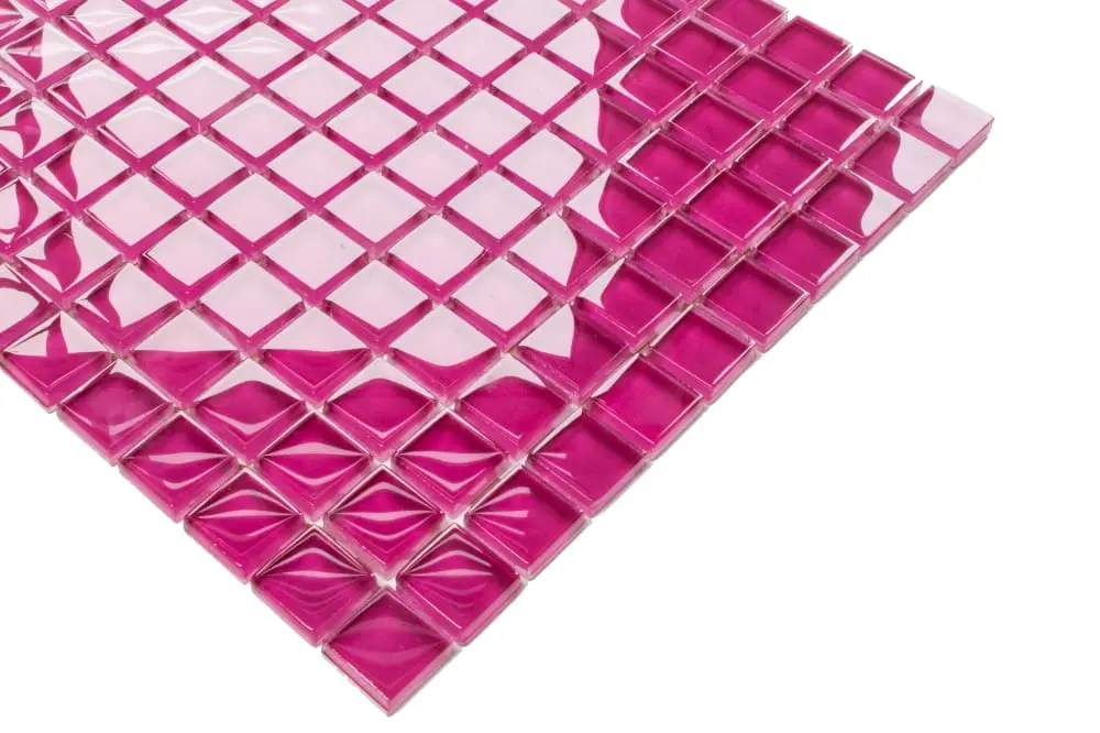 MOZAIKA SZKLANA RÓŻOWA PIWONIA 30x30cm 8mm – dekoracyjne do wnętrz – Szklane Mozaiki