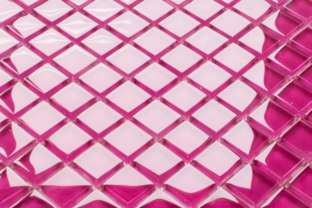 MOZAIKA SZKLANA RÓŻOWA PIWONIA 30x30cm 8mm – dekoracyjne do wnętrz – Szklane Mozaiki