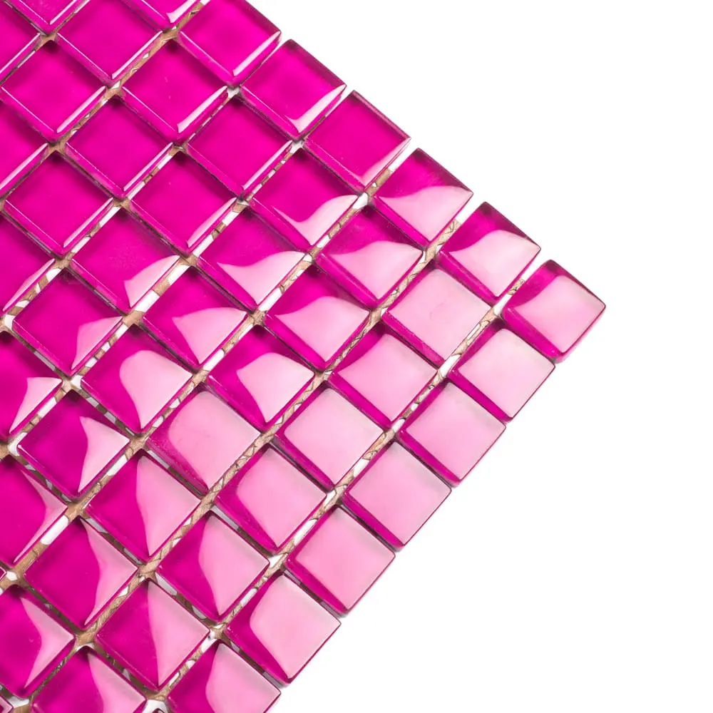 MOZAIKA SZKLANA RÓŻOWA PIWONIA 30x30cm 8mm – dekoracyjne do wnętrz – Szklane Mozaiki