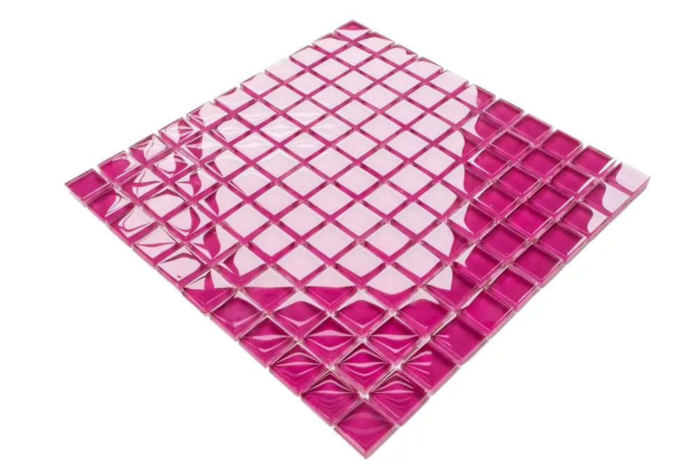 MOZAIKA SZKLANA RÓŻOWA PIWONIA 30x30cm 8mm – dekoracyjne do wnętrz – Szklane Mozaiki