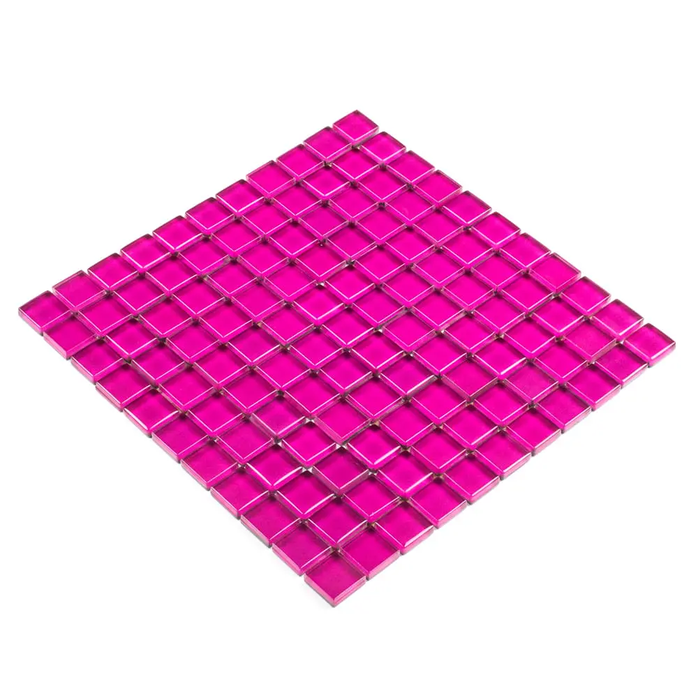 MOZAIKA SZKLANA RÓŻOWA PIWONIA 30x30cm 8mm – dekoracyjne do wnętrz – Szklane Mozaiki