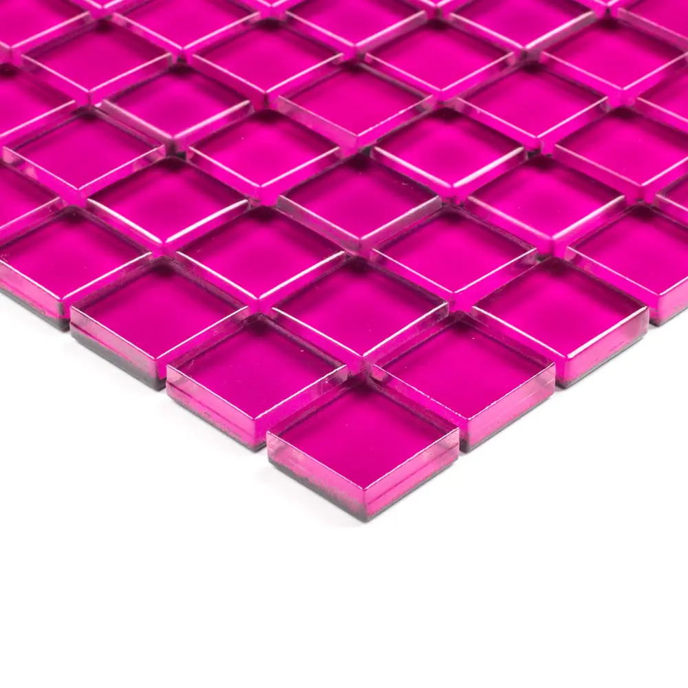 MOZAIKA SZKLANA RÓŻOWA PIWONIA 30x30cm 8mm – dekoracyjne do wnętrz – Szklane Mozaiki