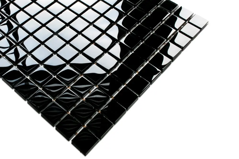 MOZAIKA SZKLANA CZARNA NERO 30x30cm – dekoracyjne do wnętrz – Szklane Mozaiki