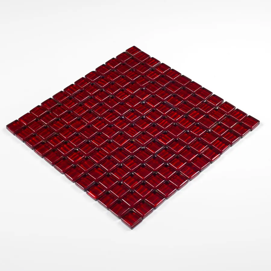MOZAIKA SZKLANA CZERWONA KARMAZYN BARANEK 30x30cm 8mm – dekoracyjne do wnętrz – Szklane Mozaiki