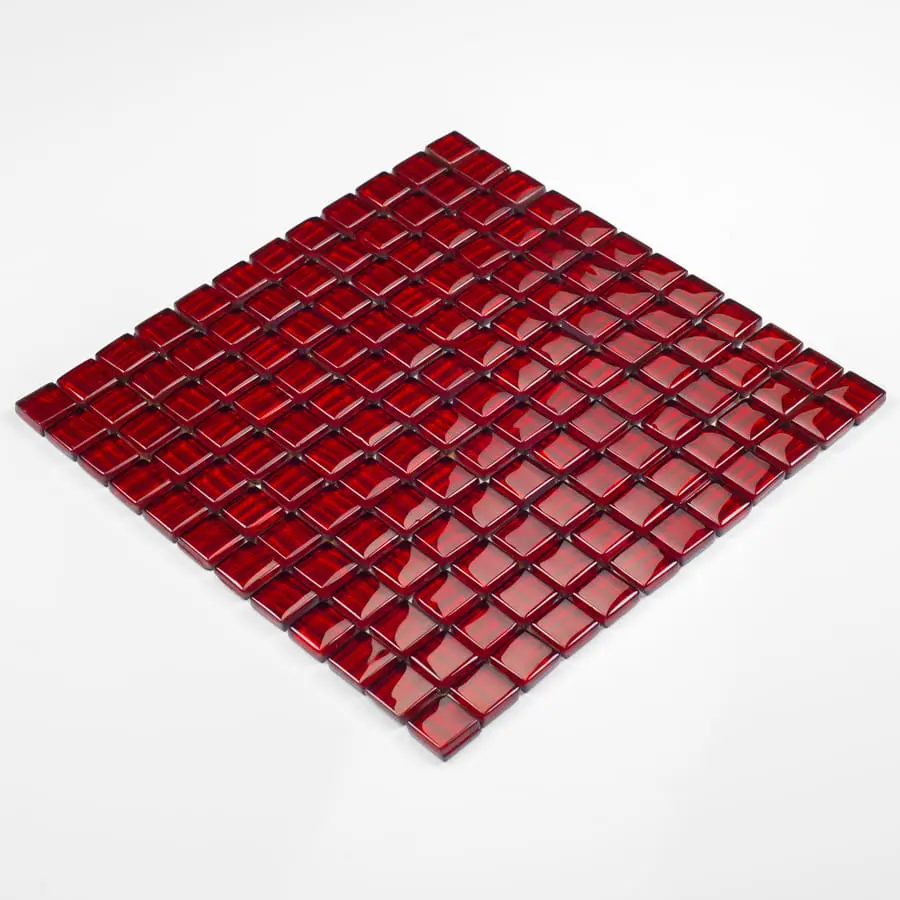 MOZAIKA SZKLANA CZERWONA KARMAZYN BARANEK 30x30cm 8mm – dekoracyjne do wnętrz – Szklane Mozaiki