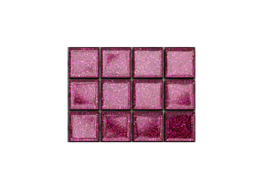 MOZAIKA SZKLANA RÓŻOWA LILA BROKAT  30x30cm 8mm – dekoracyjne do wnętrz – Szklane Mozaiki
