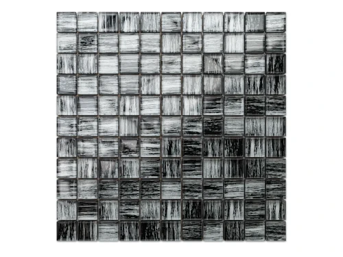 MOZAIKA SZKLANA CZARNA NERO BRZOZA 30x30cm 8mm