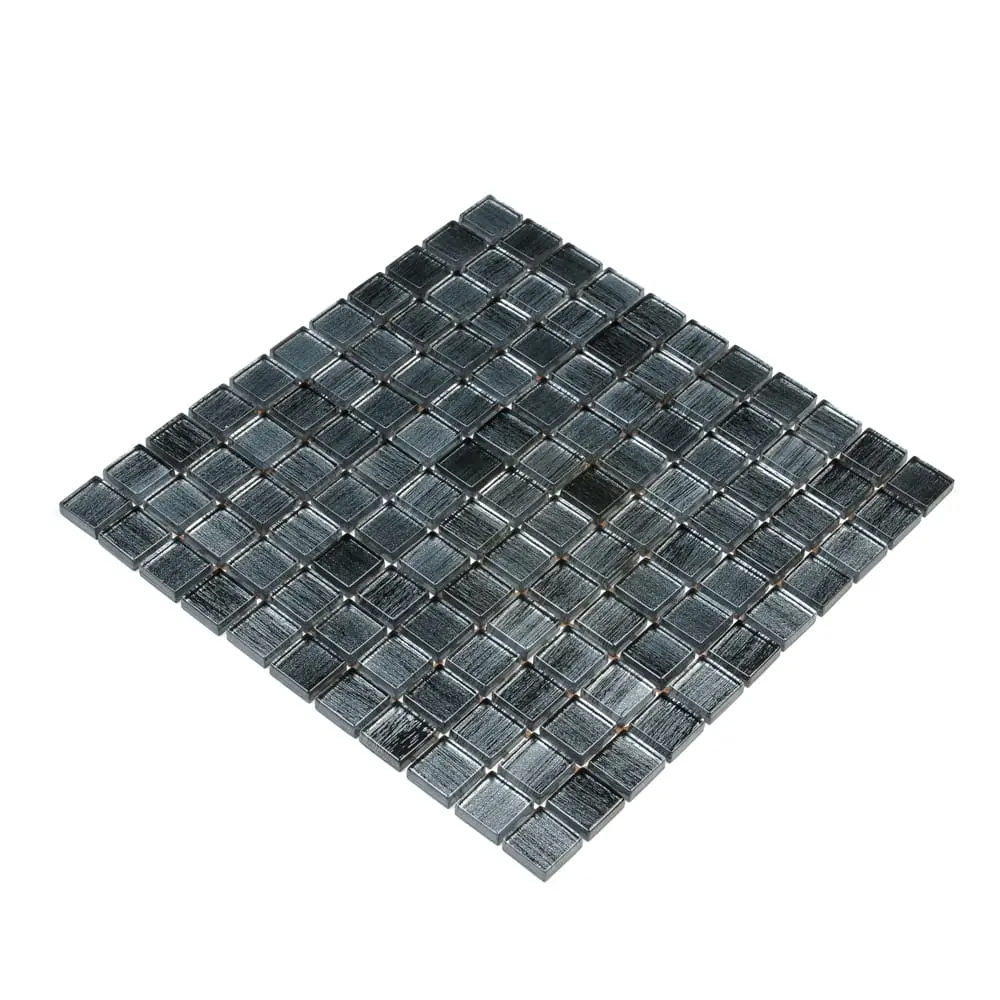 MOZAIKA SZKLANA CZARNA NERO BRZOZA 30x30cm 8mm – dekoracyjne do wnętrz – Szklane Mozaiki