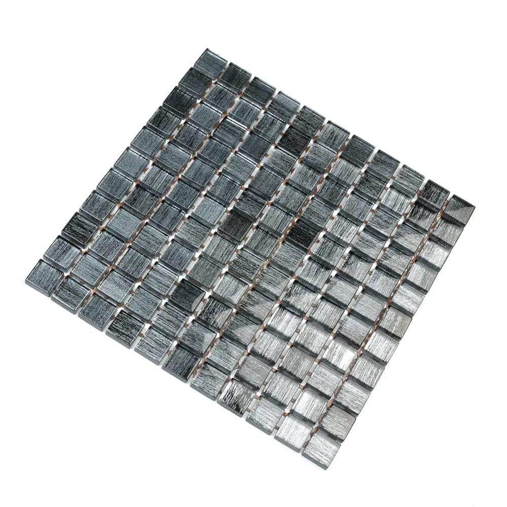 MOZAIKA SZKLANA CZARNA NERO BRZOZA 30x30cm 8mm – dekoracyjne do wnętrz – Szklane Mozaiki