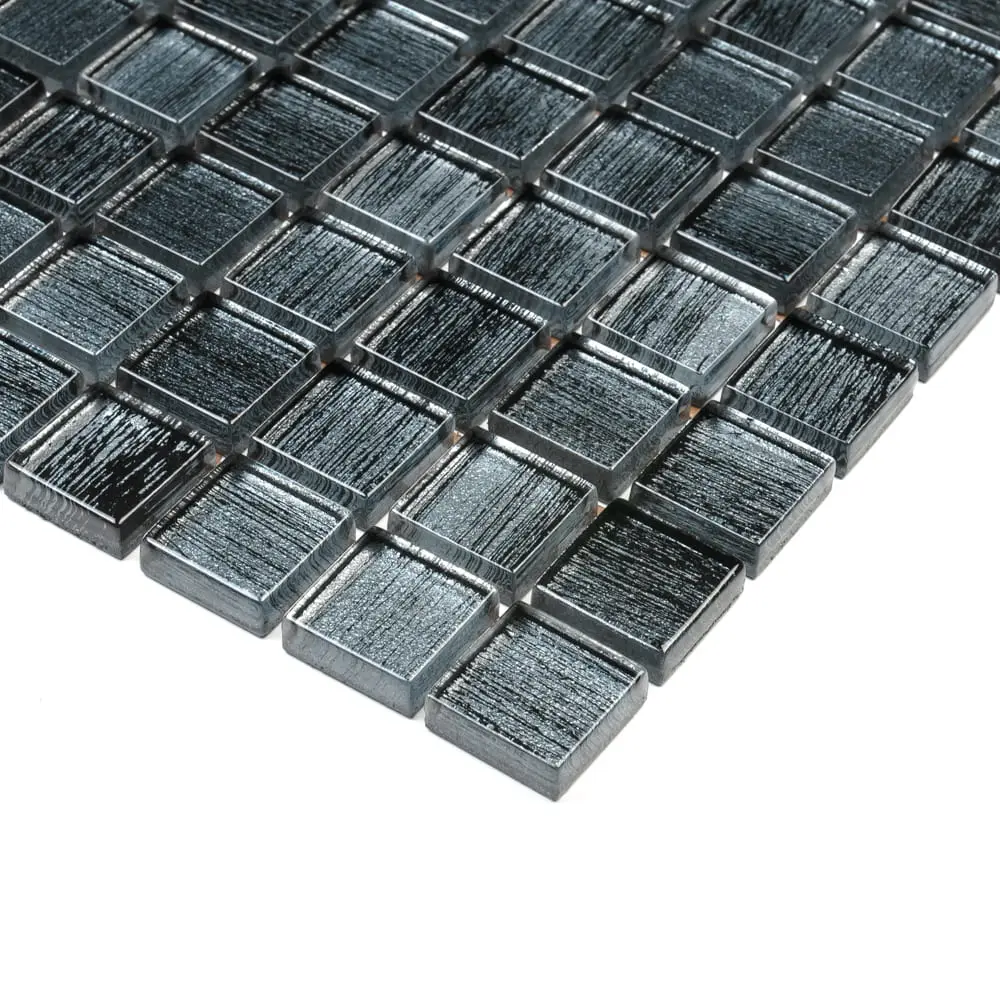 MOZAIKA SZKLANA CZARNA NERO BRZOZA 30x30cm 8mm – dekoracyjne do wnętrz – Szklane Mozaiki